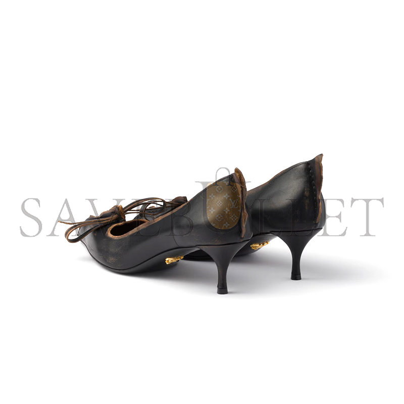 PRADA ANTIQUED LEATHER PUMPS 1I208O PRADA ANTIQUED LEATHER PUMPS 1I208O